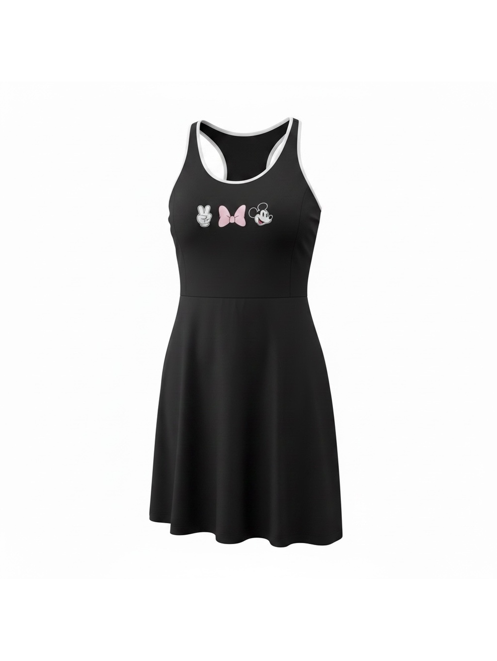 NWT Disney x ALDI Mickey Minnie Mouse Athleisure Exercise Dress Shorts Black, S - Picture 2 of 5